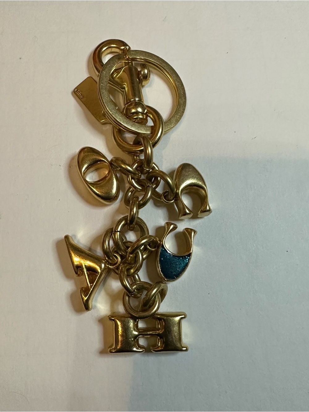 Coach Gold-Tone Multicolor Enamel COACH Charm Keychain - Picture 4 of 5